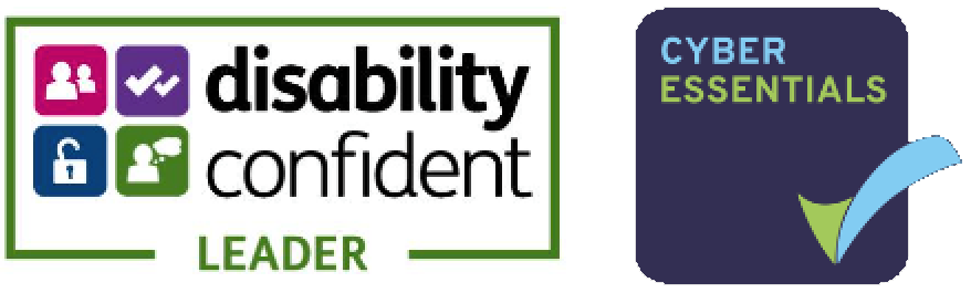 Logo for Disability Confident Leader and Cyber Essentials